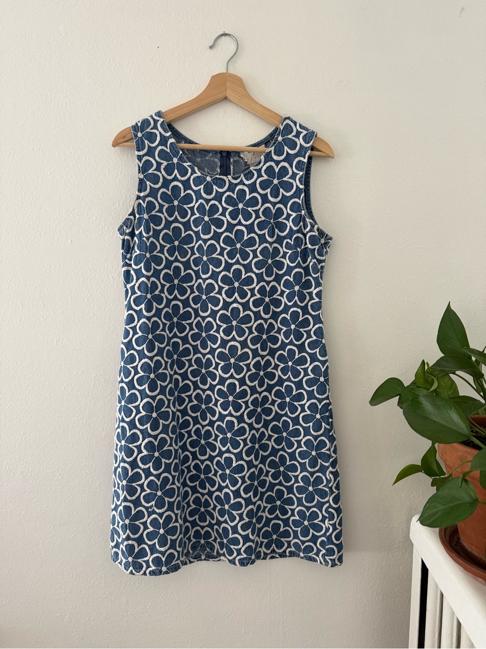 Sleeveless Navy Floral Midi Dress